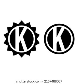 K simple round letter design icon logo