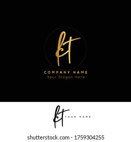  K T KT Initial letter handwriting and signature logo.	