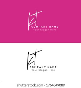 K T KT Initial Brief Handschrift und Unterschrift Logo.	