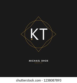 K T KT Initial logo letter with minimalist concept. Vector with scandinavian style logo.