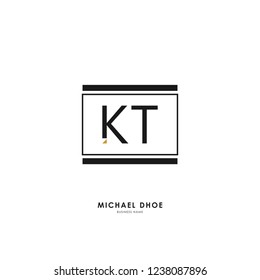 K T KT Initial logo letter with minimalist concept. Vector with scandinavian style logo.