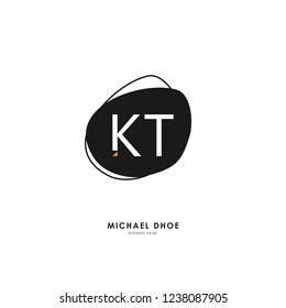 K T KT Initial logo letter with minimalist concept. Vector with scandinavian style logo.