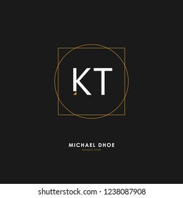 K T KT Initial logo letter with minimalist concept. Vector with scandinavian style logo.