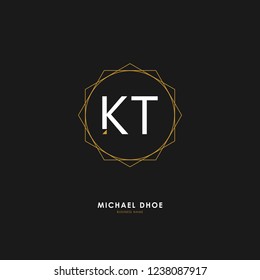 K T KT Initial logo letter with minimalist concept. Vector with scandinavian style logo.
