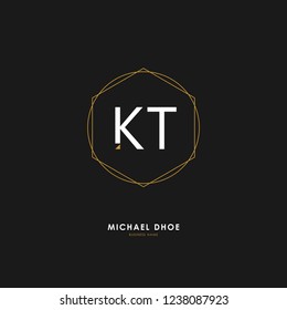 K T KT Initial logo letter with minimalist concept. Vector with scandinavian style logo.