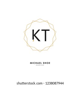 K T KT Initial logo letter with minimalist concept. Vector with scandinavian style logo.