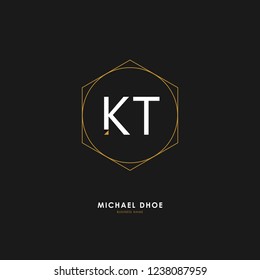 K T KT Initial logo letter with minimalist concept. Vector with scandinavian style logo.