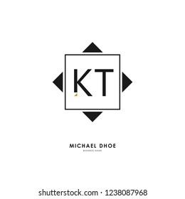 K T KT Initial logo letter with minimalist concept. Vector with scandinavian style logo.