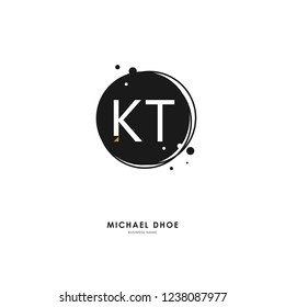 K T KT Initial logo letter with minimalist concept. Vector with scandinavian style logo.