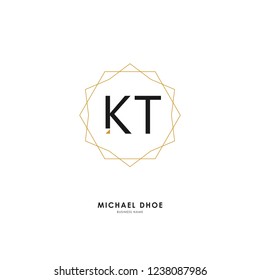 K T KT Initial logo letter with minimalist concept. Vector with scandinavian style logo.