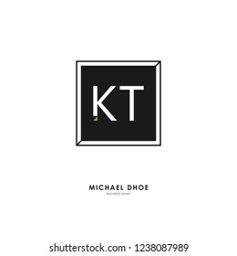 K T KT Initial logo letter with minimalist concept. Vector with scandinavian style logo.