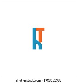 K T unique abstract letter logo design. kt monogram