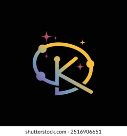 Logotipo de K tech, logotipo de la tecnología de la letra K, Vector digital del diseño del logotipo de K
