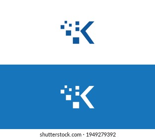 k technology logo design Template