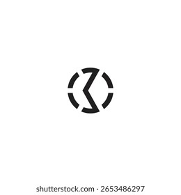 K-Technologie runder Logo-Illusionsvektor