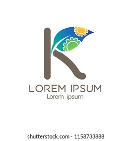 K typo logo template environment concept