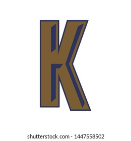 K typography flat logo emblem