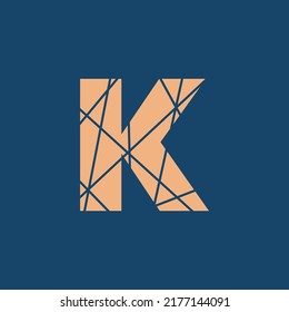 K typography text vector logo, or symbol design. K text texture illustration. Luxury design for t-shirt, logo, and design element. Alphabet text vector design.