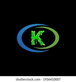 K Unique abstract geometric vector logo design