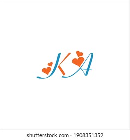 K A unique abstract letter logo design. ka monogram