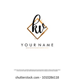 K V Initial abstract logo template vector