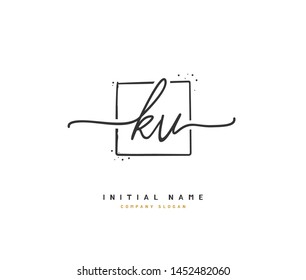 K V KV Beauty vector initial logo, handwriting logo of initial signature, wedding, fashion, jewerly, boutique, floral and botanical with creative template for any company or business.
