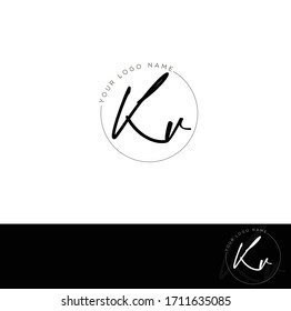 K V KV Initial letter handwriting and signature logo.	
