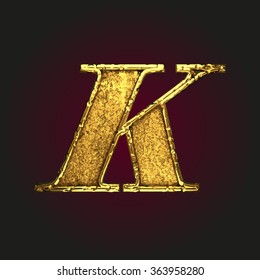 k vector golden letter