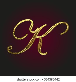 k vector golden letter