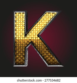 k vector golden and silver letter
