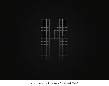 K vector lletter made of metal chain link fence. For logo, brand label, design elements, application and more. 