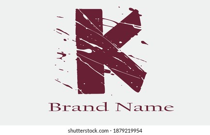 K vector logo for any logo with purple color