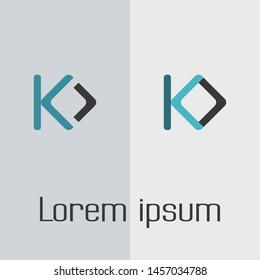 K vector logo black blue for company
