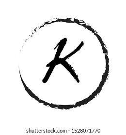 K vector logo black line vocabulary english 