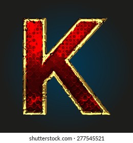 k vector red letter with gold