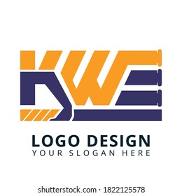 K W E Construction Company Logo Design Vector