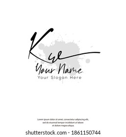 
K W KW Initial letter handwriting and signature logo. Beauty vector initial logo .Fashion, boutique, floral and botanical
