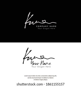 
K W KW Initial letter handwriting and signature logo. Beauty vector initial logo .Fashion, boutique, floral and botanical
