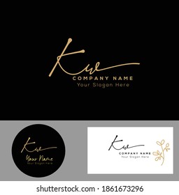 
K W KW Initial letter handwriting and signature logo. Beauty vector initial logo .Fashion, boutique, floral and botanical
