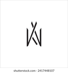 K W letter logo design template.