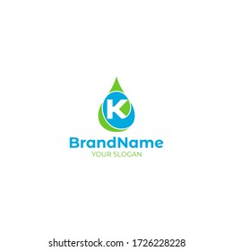K water and wind logo design vector