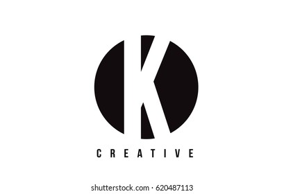 K White Letter Logo Design with Circle Background Vector Illustration Template.