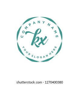 K X Initial handwriting logo vector