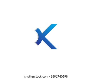 K or X logo design icon template