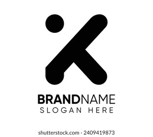 K X logo design vector template