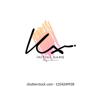 K X Signature initial logo template vector