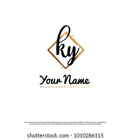 K Y Initial abstract logo template vector