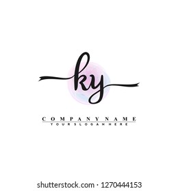 K Y Initial handwriting logo vector