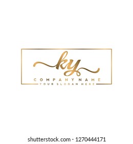 K Y Initial handwriting logo vector