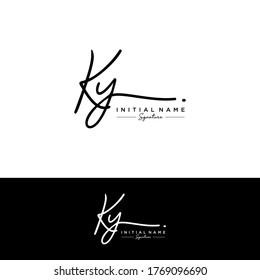 K Y KY Initial letter handwriting and signature logo.